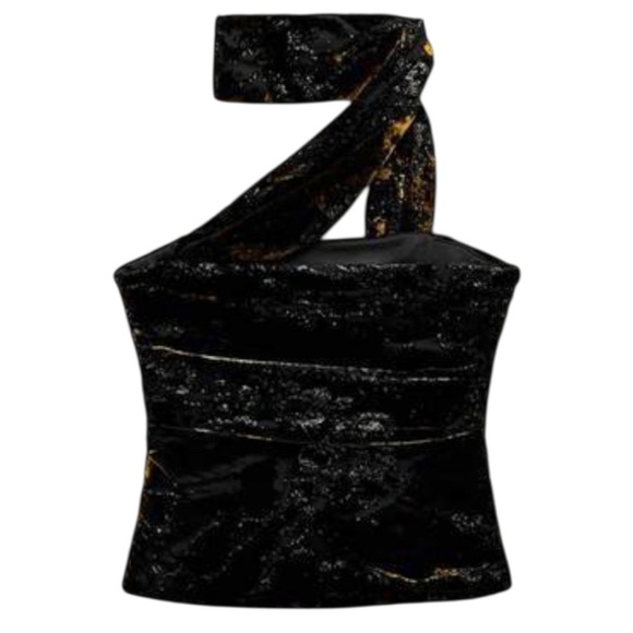 ✨ ZARA Velvet Neck Scarf Top | Size L | New - Picture 7 of 10